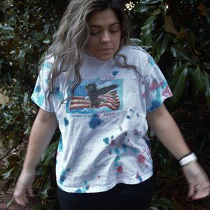 Land of the Free Home of the Brave White, Blue, & Red Tie-Dye T-Shirt